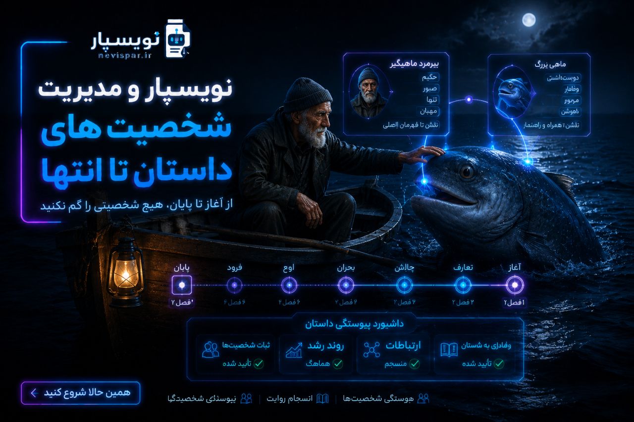 نویسپار و مدیریت شخصیت های کتاب — آموزش نویسپار